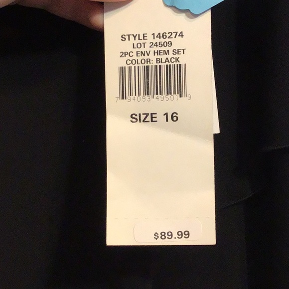 S.L. FASHIONS women’s skirt w/top sz 16 black NWT - Picture 6 of 7